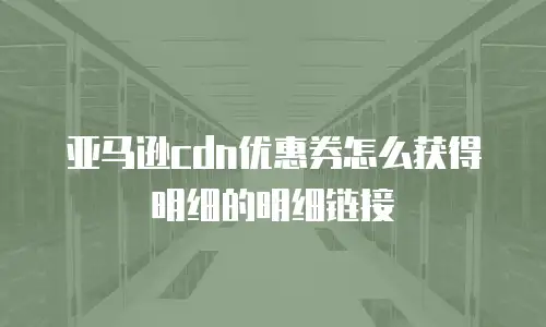 亚马逊cdn优惠券怎么获得明细的明细链接