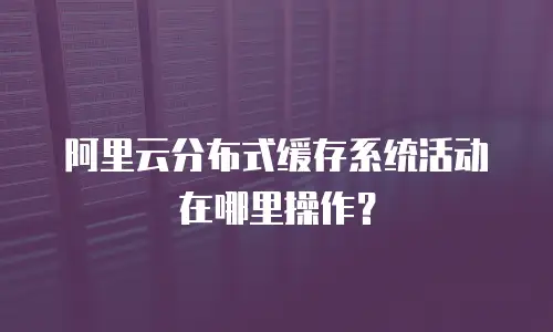 阿里云分布式缓存系统活动在哪里操作？