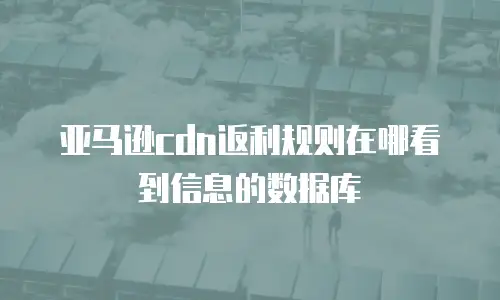 亚马逊cdn返利规则在哪看到信息的数据库