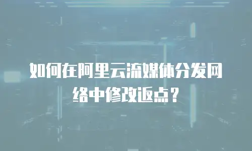 如何在阿里云流媒体分发网络中修改返点？