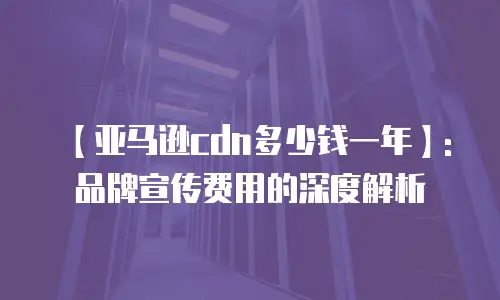【亚马逊cdn多少钱一年】: 品牌宣传费用的深度解析