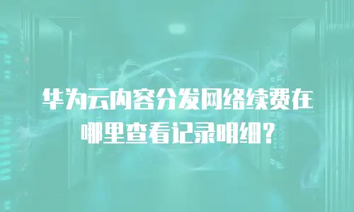 华为云内容分发网络续费在哪里查看记录明细？