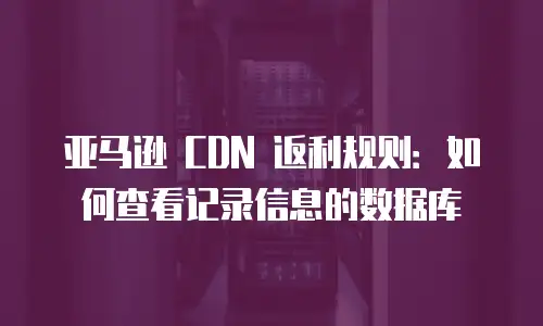 亚马逊 CDN 返利规则：如何查看记录信息的数据库