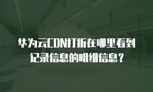 华为云CDN打折在哪里看到记录信息的明细信息？