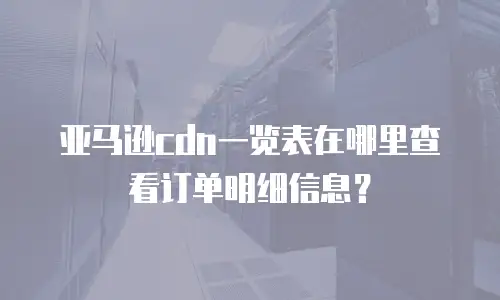 亚马逊cdn一览表在哪里查看订单明细信息？