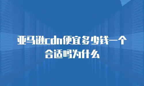 亚马逊cdn便宜多少钱一个合适吗为什么