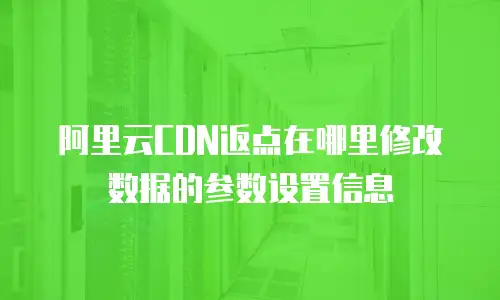 阿里云CDN返点在哪里修改数据的参数设置信息
