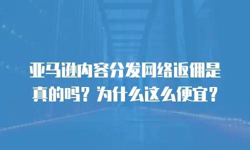 亚马逊内容分发网络返佣是真的吗？为什么这么便宜？