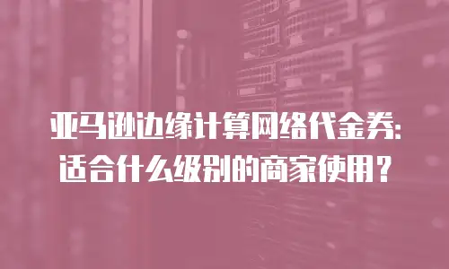 亚马逊边缘计算网络代金券：适合什么级别的商家使用？
