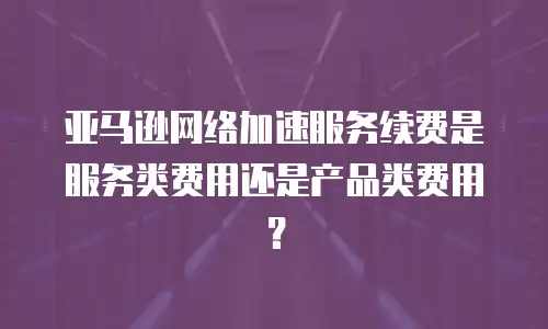 亚马逊网络加速服务续费是服务类费用还是产品类费用？