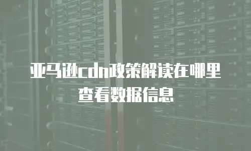 亚马逊cdn政策解读在哪里查看数据信息