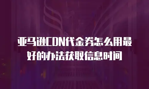 亚马逊CDN代金券怎么用最好的办法获取信息时间