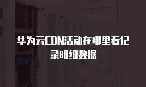 华为云CDN活动在哪里看记录明细数据