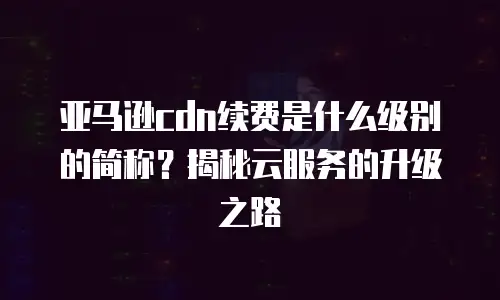 亚马逊cdn续费是什么级别的简称？揭秘云服务的升级之路