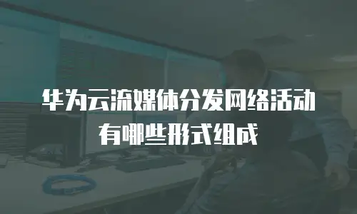 华为云流媒体分发网络活动有哪些形式组成