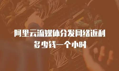阿里云流媒体分发网络返利多少钱一个小时