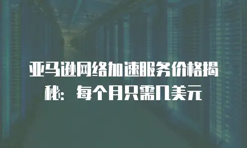 亚马逊网络加速服务价格揭秘：每个月只需几美元