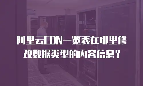 阿里云CDN一览表在哪里修改数据类型的内容信息？