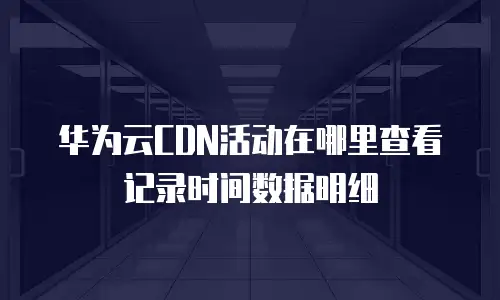 华为云CDN活动在哪里查看记录时间数据明细
