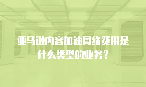 亚马逊内容加速网络费用是什么类型的业务？