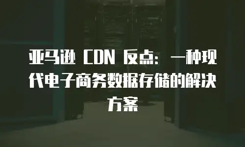 亚马逊 CDN 反点：一种现代电子商务数据存储的解决方案