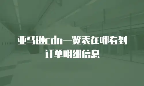 亚马逊cdn一览表在哪看到订单明细信息
