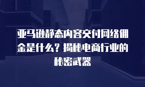 亚马逊静态内容交付网络佣金是什么？揭秘电商行业的秘密武器