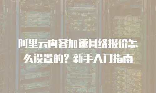 阿里云内容加速网络报价怎么设置的？新手入门指南