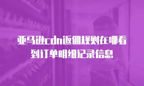 亚马逊cdn返佣规则在哪看到订单明细记录信息