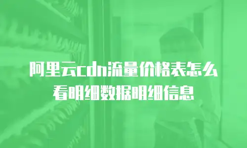 阿里云cdn流量价格表怎么看明细数据明细信息