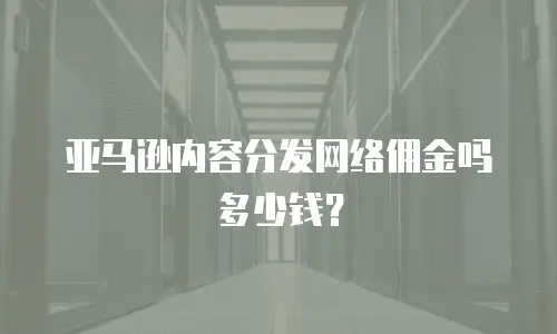 亚马逊内容分发网络佣金吗多少钱？