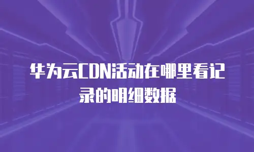 华为云CDN活动在哪里看记录的明细数据