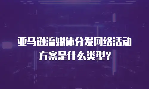 亚马逊流媒体分发网络活动方案是什么类型？