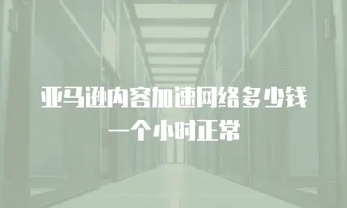亚马逊内容加速网络多少钱一个小时正常
