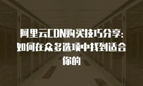 阿里云CDN购买技巧分享：如何在众多选项中找到适合你的