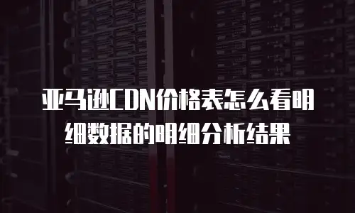 亚马逊CDN价格表怎么看明细数据的明细分析结果
