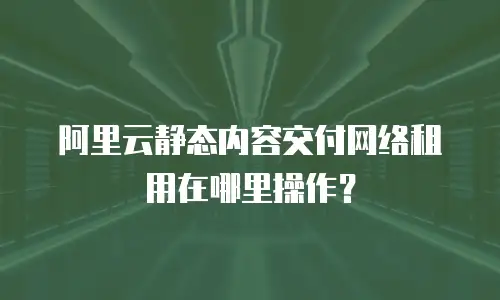 阿里云静态内容交付网络租用在哪里操作？
