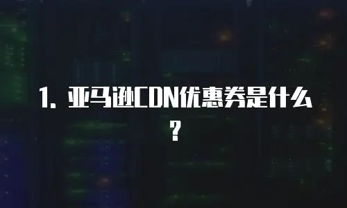 1. 亚马逊CDN优惠券是什么？