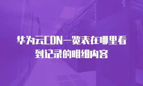 华为云CDN一览表在哪里看到记录的明细内容