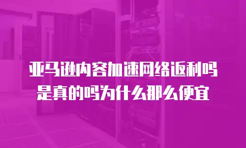 亚马逊内容加速网络返利吗是真的吗为什么那么便宜