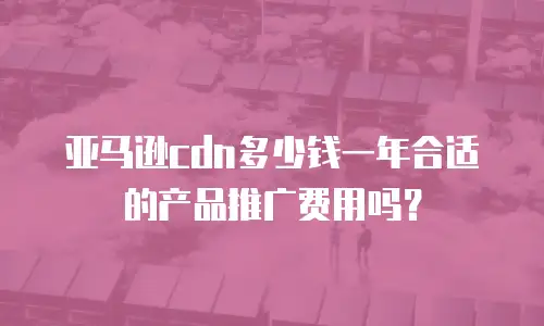 亚马逊cdn多少钱一年合适的产品推广费用吗？