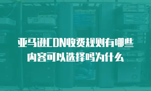 亚马逊CDN收费规则有哪些内容可以选择吗为什么