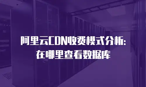 阿里云CDN收费模式分析：在哪里查看数据库