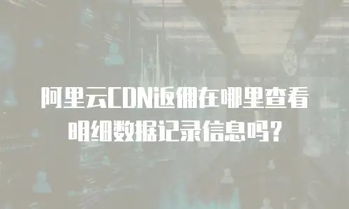 阿里云CDN返佣在哪里查看明细数据记录信息吗？