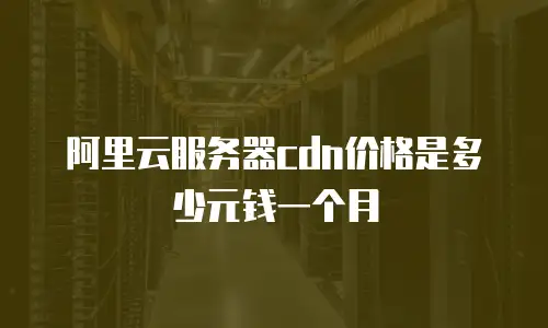 阿里云服务器cdn价格是多少元钱一个月