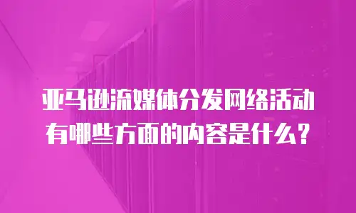 亚马逊流媒体分发网络活动有哪些方面的内容是什么？