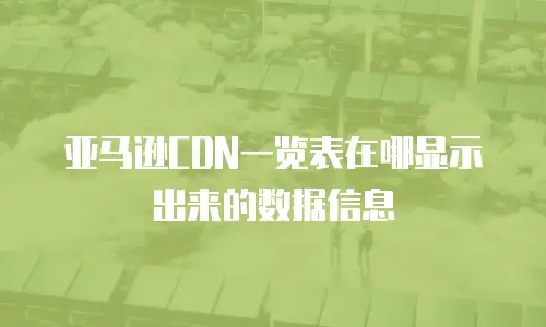 亚马逊CDN一览表在哪显示出来的数据信息