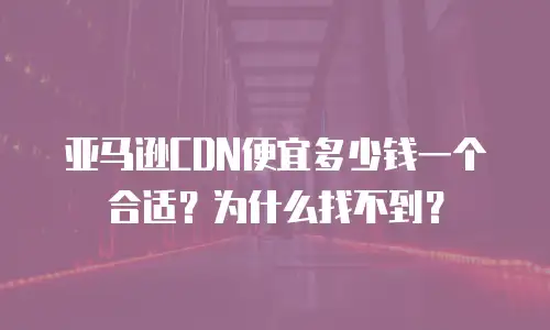 亚马逊CDN便宜多少钱一个合适？为什么找不到？
