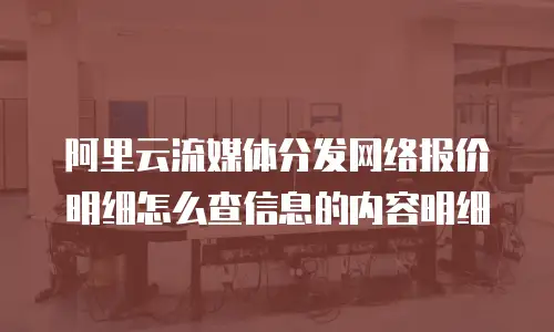 阿里云流媒体分发网络报价明细怎么查信息的内容明细