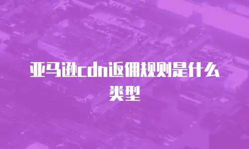 亚马逊cdn返佣规则是什么类型